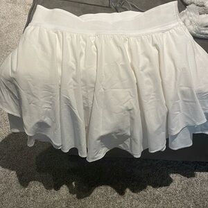 Elastic waist band skirt with shorts under